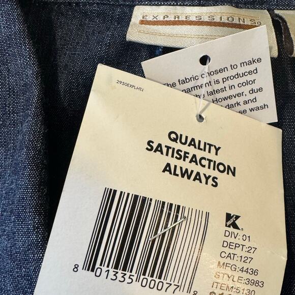 Dead Stock K-Mart Expressions Size 16 Sleeveless Denim Jean Shirt Dress - Picture 6 of 7